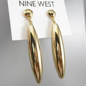 NINE WEST Mod/Contemporary Gold Linear Drop Earrings**NEW!